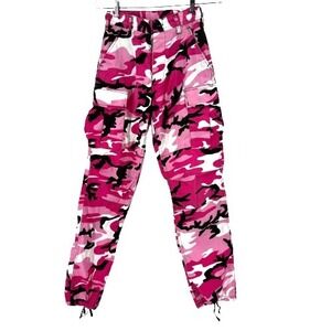 Rothco BDU Cargo Camo Pants Women's Pink Military Fatigues Army Paratrooper